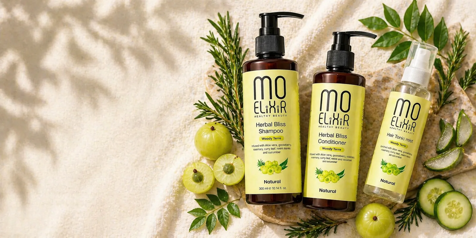 MO Elixir hair-care collection